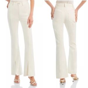 Cinq a’ Sept Shanis Ivory Flare Jeans. Front Hem Slit. Orig 325.00 Women’s Sz-8